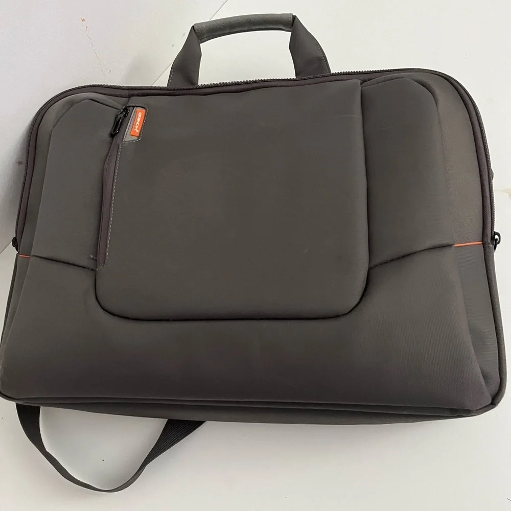 Brinch Slim Gray Laptop Bag Briefcase with Shoulder Strap